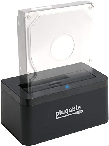 Plugable USB 3.1 Gen 2 10Gbps SATA Upright Hard Drive Dock and SSD Dock - Driverless - Includes USB-C & USB 3.0 Cables, Supports 10TB+ Drives