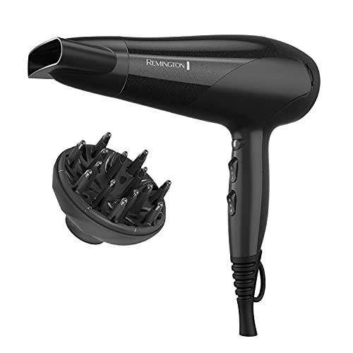 Remington Damage Protection Hair Dryer with Ceramic Ionic Tourmaline Technology, Black, Diffuser and Concentrator, 3 Piece Set