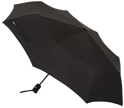 Amazon Basics Round Automatic Small Compact Travel Umbrella, One Size, Black