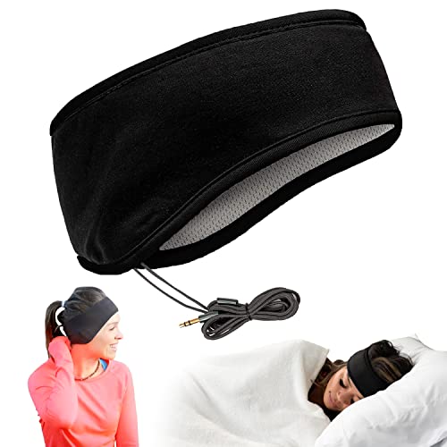 CozyPhones Sleep Headphones - Over Ear Headphones from Ultra Thin Cool Mesh Wired for Side Sleepers, Meditation, Running, Laptop, and Phone - Black