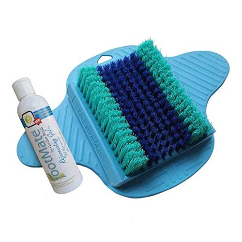 The FootMate System Foot Massager Scrubber w/ Rejuvenating Gel, Blue OPEN BOX