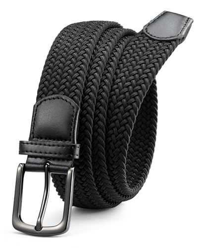 CHAOREN Mens Belt - Braided Stretch Golf Belt for Men 1 3/8'- Gift for Golf Pants Casual Shorts Jeans