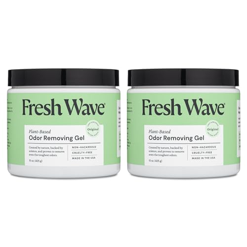 Fresh Wave Odor Removing Gel, 15 oz., Pack of 2 - Odor Absorbers for Home, Safer Odor Relief, Natural Plant-Based Odor Eliminator, Every 15 oz. lasts 30-60 Days, For Cooking, Trash & Pets