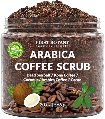 First Botany Cosmeceuticals, 100% Natural Arabica Coffee Scrub with Organic Coffee Coconut & Shea Butter, 20 oz