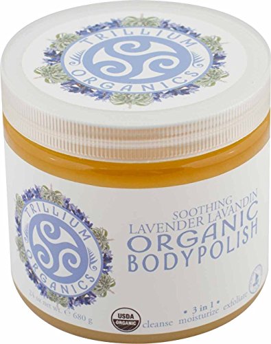 Trillium Organics Body Polish Lavender Geranium Calming Salt Scrub 24 Ounces