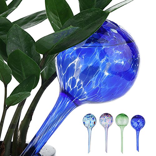 Moolon Automatic Watering Globes Pouring Bottle Green Plant Potted Automatic Ball Watering Flower Water Drip Irrigationdevice Device(Pack of 4)