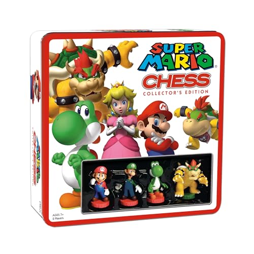 Super Mario Chess Set | 32 Custom Sculpt Chess Pieces Including Iconic Characters - Mario, Luigi, Peach, Toad, Bowser | Super Mario Themed Chess Game