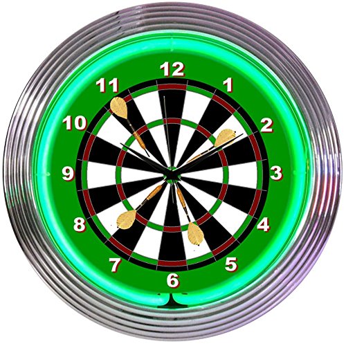 Neonetics Darts Neon Wall Clock, 15-Inch