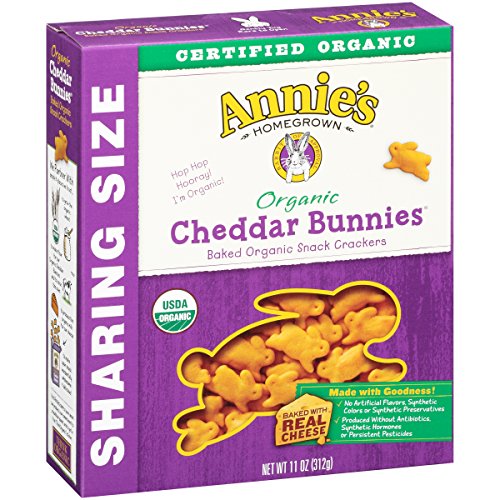 Annie's Organic Cheddar Bunnies Baked Snack Crackers 11 oz. Box (Pack of 4)