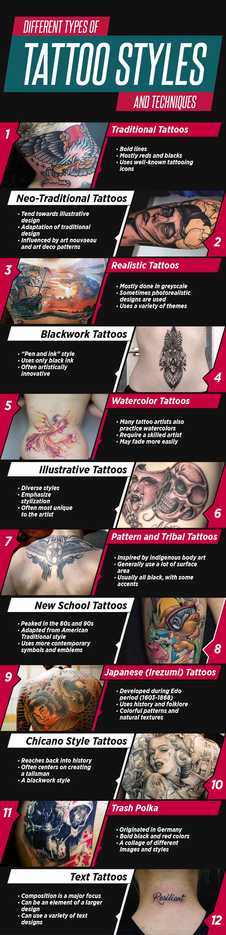 Different Types of Tattoo Styles and Techniques