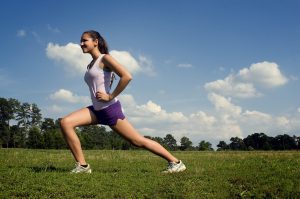 A woman exercising