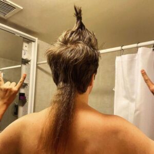 Long Rat Tail Hair with Spiky Top