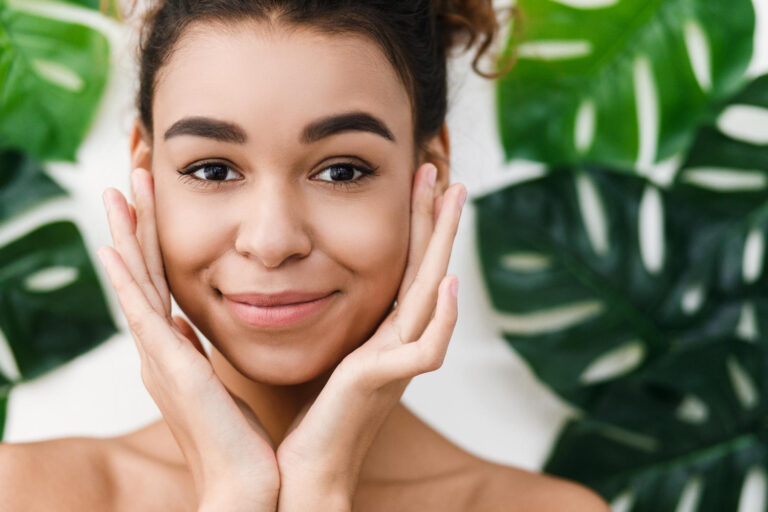 Smiling Woman Resembling How to Tighten Skin on Face