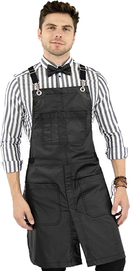 New York Sky Cross Black Apron