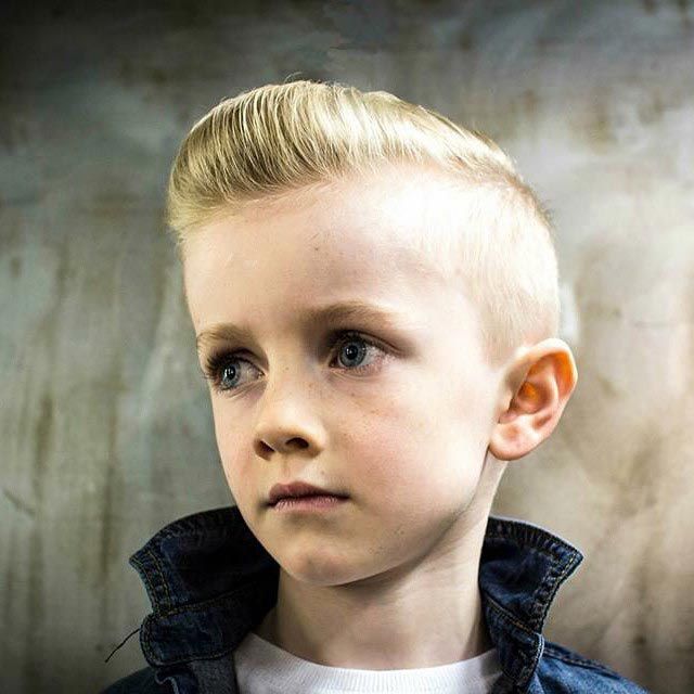 Side Swept Little Pompadour For Kids