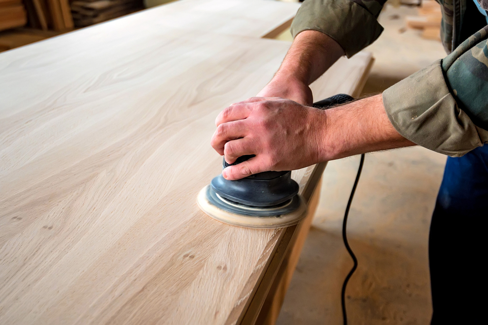 wood countertop sanding