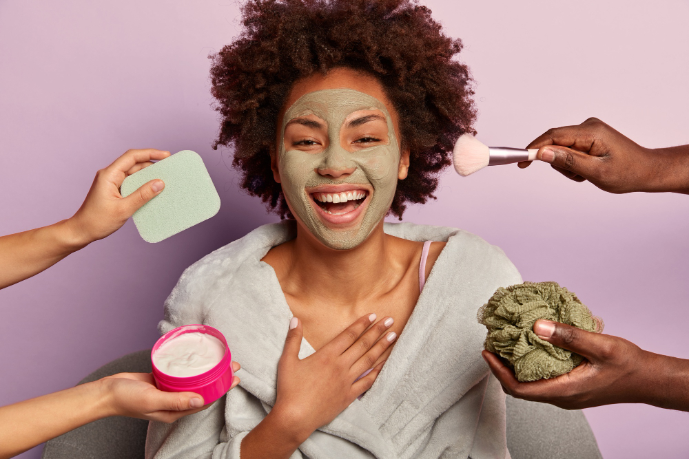 Young Woman Enjoys Beauty Spa at Home